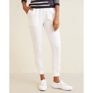 Faherty Womens Arlie Day Jogger Pants‎ Size Large White Pull On Coastal Grandma